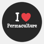 Liebe I Permaculture Herzgewohnheit personalisiert Runder Sticker
