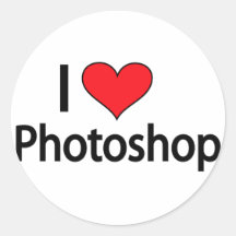 Liebe I photoshop Runder Sticker