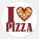 Liebe I Pizza Runde Sticker