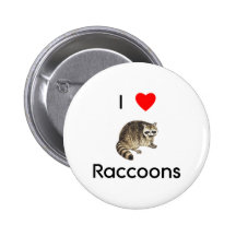 Liebe I Raccoons Knopf Anstecknadelbutton