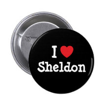 Liebe I Sheldon Herzgewohnheit personalisiert Anstecknadelbutton
