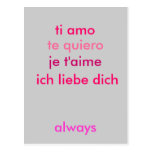 Liebe I Sie…, egal was Sprache (fertigen Sie) beso Postkarten