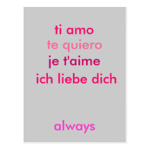 Liebe I Sie…, egal was Sprache (fertigen Sie) beso Postkarten