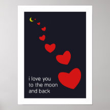 Liebe I Sie zum Mond und zur Rückseite - Plakat