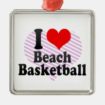 Liebe I Strand-Basketball Ornament