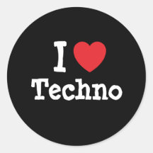 Liebe I Techno Herzgewohnheit personalisiert Runder Aufkleber
