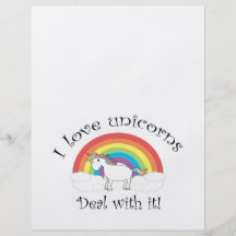 Liebe I Unicorns Abkommen mit ihm! Bedruckte Flyer
