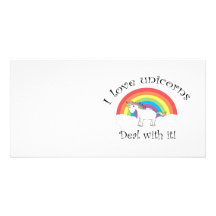 Liebe I Unicorns Abkommen mit ihm! Foto Karten Vorlage