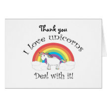 Liebe I Unicorns Abkommen mit ihm! Grußkarte