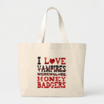 Liebe I Vampires Werewolves-Honigdachs Einkaufstaschen