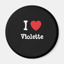 Liebe I Violette Herz T-Shirt Magnete