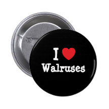 Liebe I Walross-Herzgewohnheit personalisiert Buttons