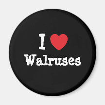 Liebe I Walross-Herzgewohnheit personalisiert Magnets