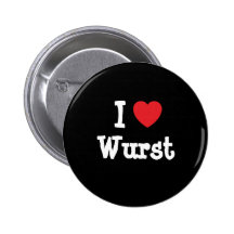 Liebe I Wurst-Herz T-Shirt Anstecknadelbutton