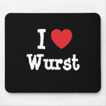 Liebe I Wurst-Herz T-Shirt Mousepad