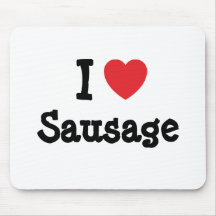 Liebe I Wurst-Herz T-Shirt Mousepads
