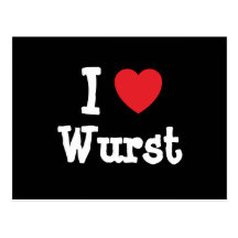 Liebe I Wurst-Herz T-Shirt Postkarte