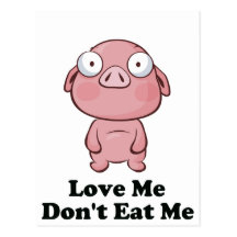 Liebe ich essen mich nicht Schwein-Entwurf Postkarte