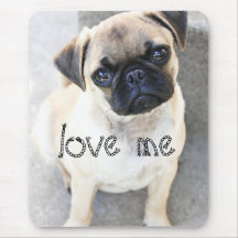 Liebe ich - niedliche Mops Mauspads