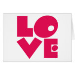 LIEBE in den großen rosa Buchstaben Grußkarten