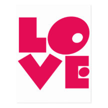 LIEBE in den großen rosa Buchstaben Postkarten