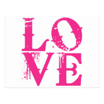 LIEBE in einem coolen Schriftart Postkarte
