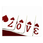 Liebe in Herz-Spielkarten Postkarte