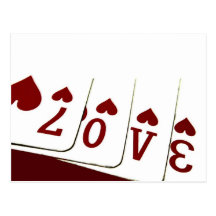 Liebe in Herz-Spielkarten Postkarte