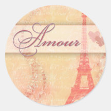 Liebe in Paris Runde Sticker