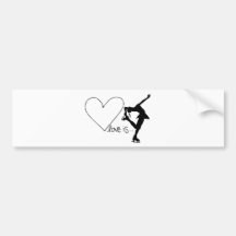 Liebe ist Zahl Skaten, Mädchen-Skater u. Herz Autoaufkleber