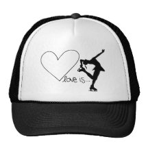 Liebe ist Zahl Skaten, Mädchen-Skater u. Herz Truckercap