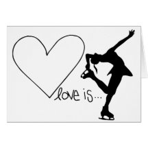 Liebe ist Zahl Skaten, Mädchen-Skater u. Herz Grußkarten