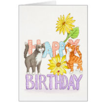 Liebe-Katzen-Geburtstag Grußkarte
