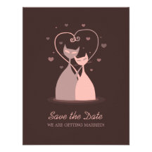 Liebe-Katzen - Save the Date Mitteilung Individuelle Ankündigungskarte