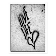 Liebe-Lebengraffiti-Postkarte