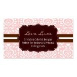 Liebe-Luxe Rosa u. Brown Bizcard Visitenkartenvorlagen