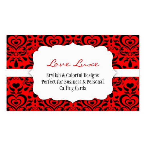 Liebe-Luxe rotes u. schwarzes Bizcard Visitenkarte