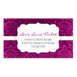Liebe Luxe violettes Bizcard Visitenkarten Vorlagen