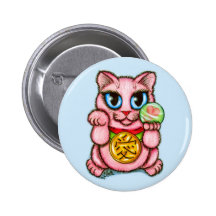 LIEBE Maneki Neko viel Glück-Katzen-niedlicher Kun Anstecknadelbuttons