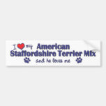 Liebe mein Amer. Mischung Staffordshires Terrier ( Autoaufkleber