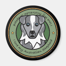 Liebe mein blauer Merle Australier Kühlschrankmagnete