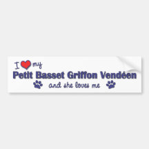 Liebe mein Petit Dachshund Griffon Vendeen (weibli Autosticker
