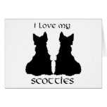 Liebe meine Scotties-Silhouette Grußkarten