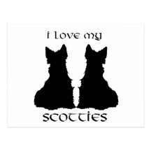 Liebe meine Scotties-Silhouette Postkarte