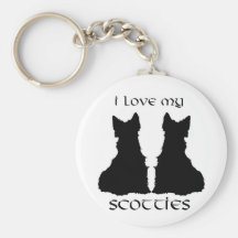 Liebe meine Scotties-Silhouette Schlüsselanhänger