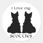 Liebe meine Scotties-Silhouette Sticker