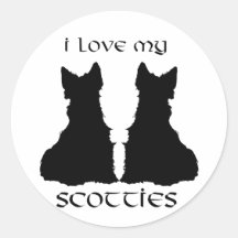 Liebe meine Scotties-Silhouette Sticker