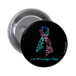 Liebe-Mut-Hoffnungs-Schmetterling - Schilddrüse-Kr Button