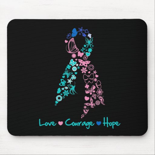 Liebe-Mut-Hoffnungs-Schmetterling - Schilddrüse-Kr Mousepad