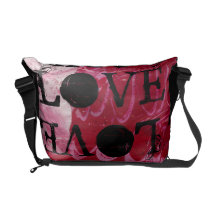 LIEBE rote schwarze Bote-Tasche Kuriertaschen